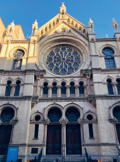 Moorish Revival facade of the Eldridge Street Synagogue