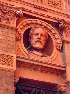 Ornate red-brick facade of the former German Dispensary