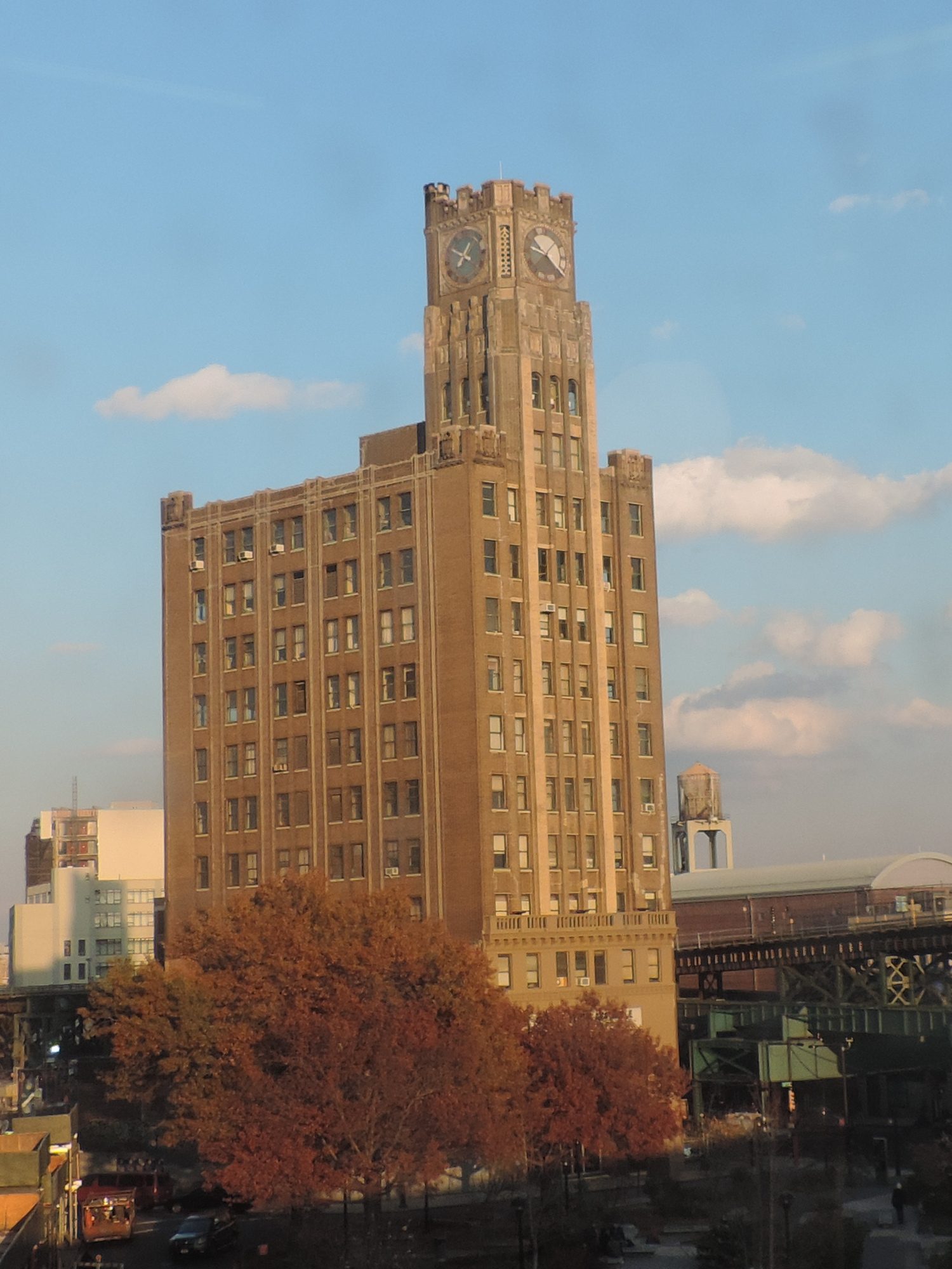 The Bank of Manhattan clock tower at Queens Plaza