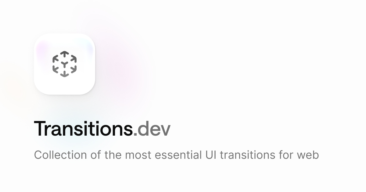 Transitions.dev preview