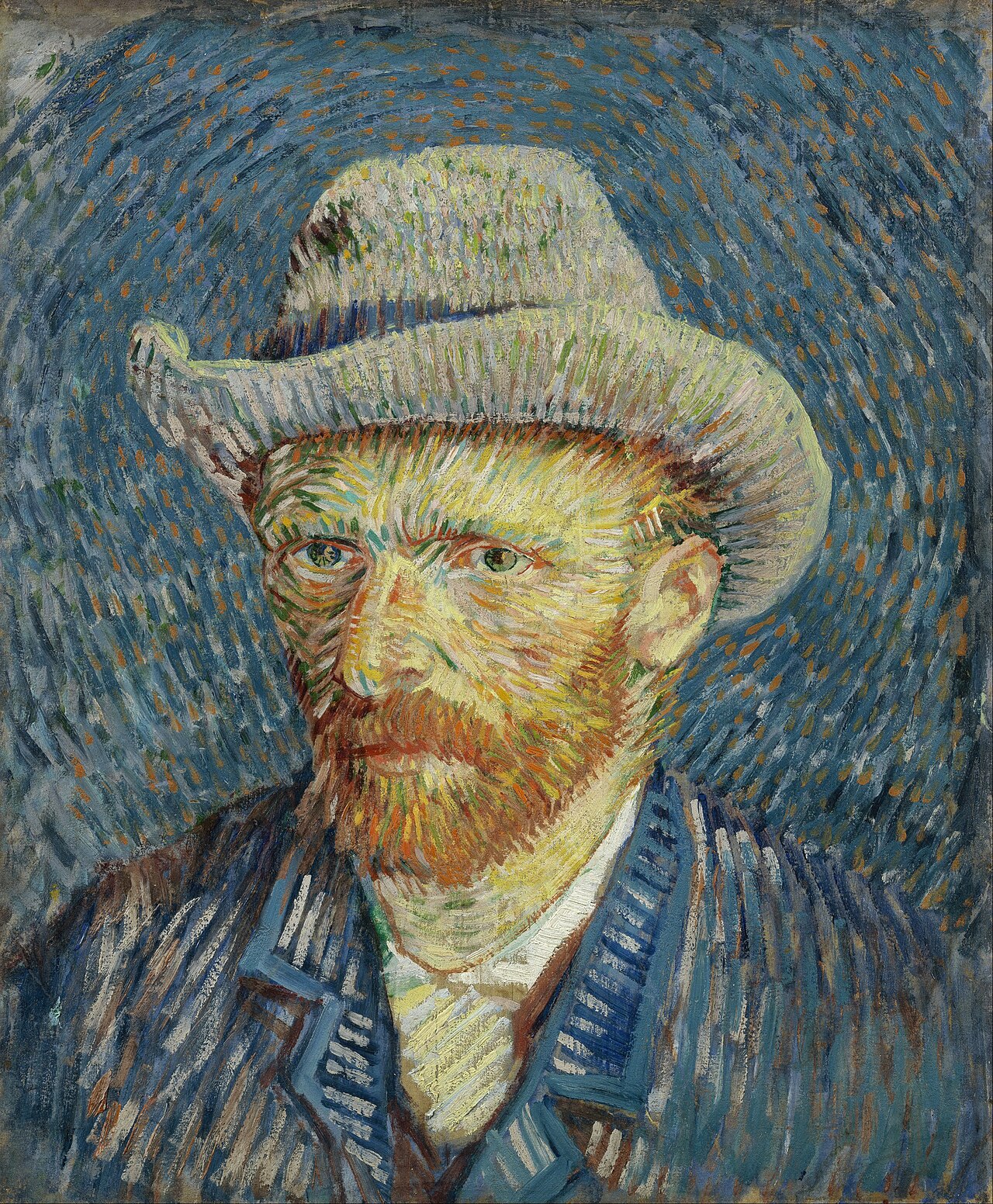 Self-portrait with grey felt hat, 1887