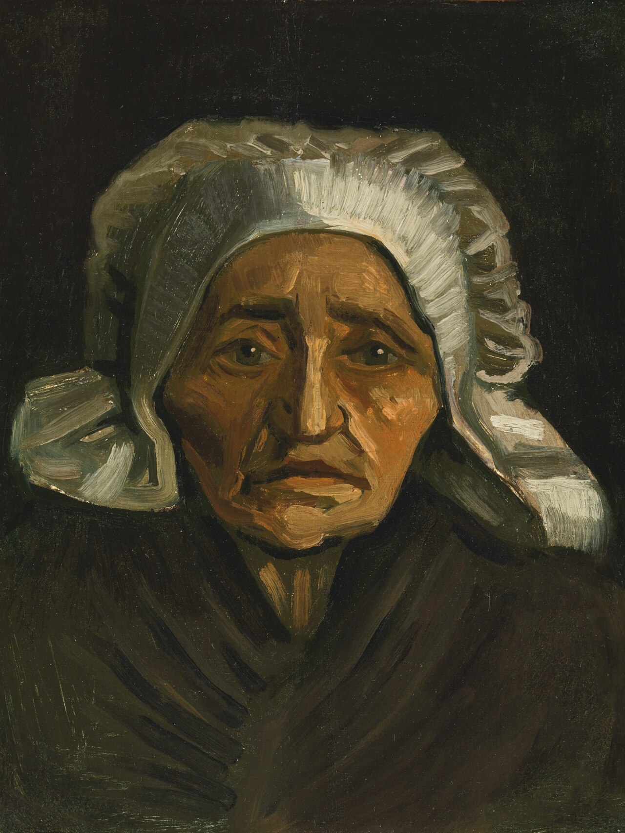 Head of a peasant woman with white cap, 1885
